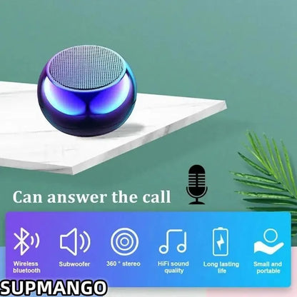 Wireless Bluetooth Speaker Portable Small Steel Gun Metal Heavy Stereo Surround Subwoofer Outdoor Mini Bluetooth Small Speaker