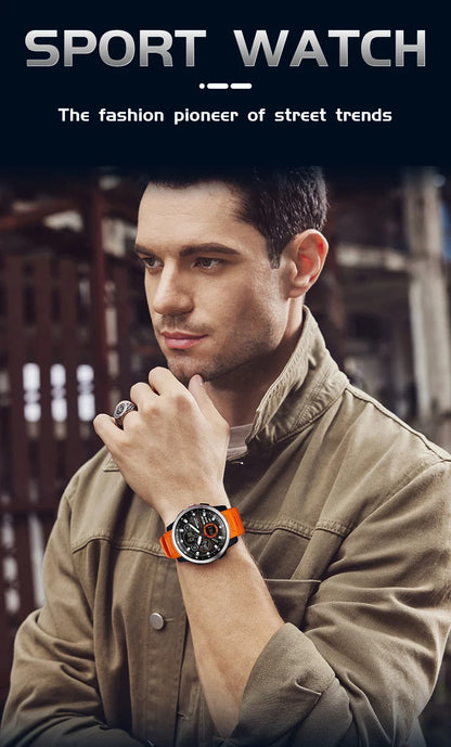 SANDA 3379 Fashion Men's Electronic Watch Dual Screen Sports Type Multi functional Waterproof LED Leisure Men's Electronic Watch