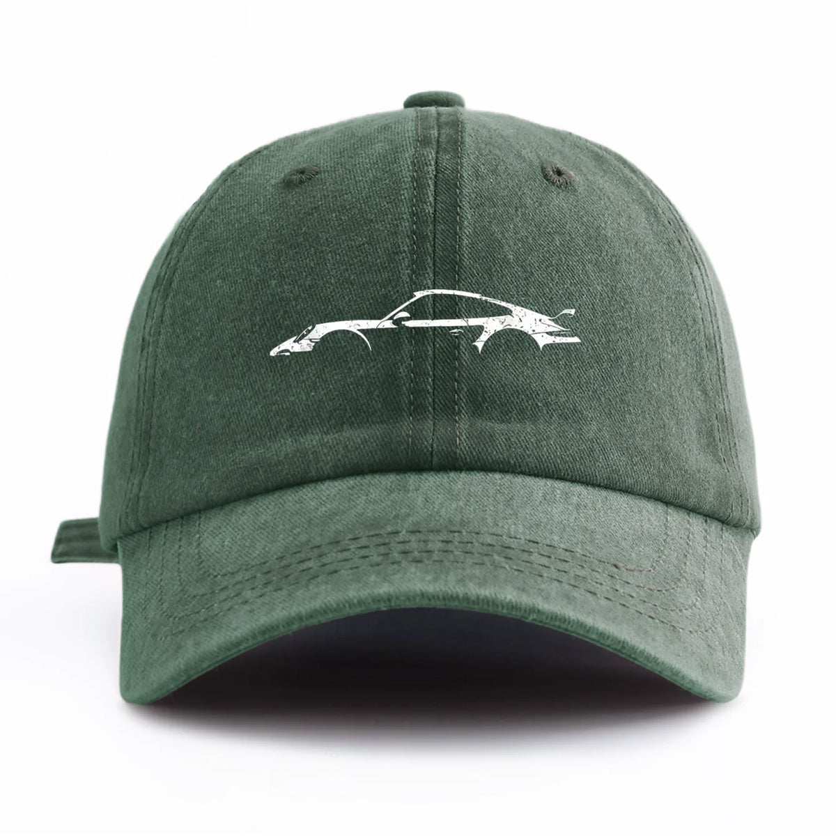 Retro Sports-Car Outline Washed-Cotton Dad Hat