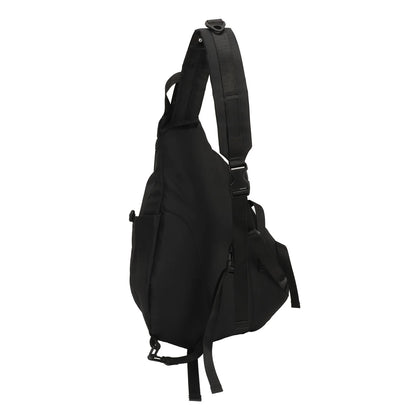 Large Black Sling Bag Waterproof Sling Backpack Oxford Fabric Outdoor Sports Chest Bag for Men Women Large Black Sling Backpack