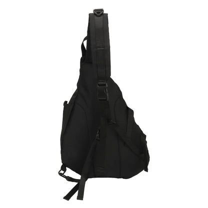 Large Black Sling Bag Waterproof Sling Backpack Oxford Fabric Outdoor Sports Chest Bag for Men Women Large Black Sling Backpack