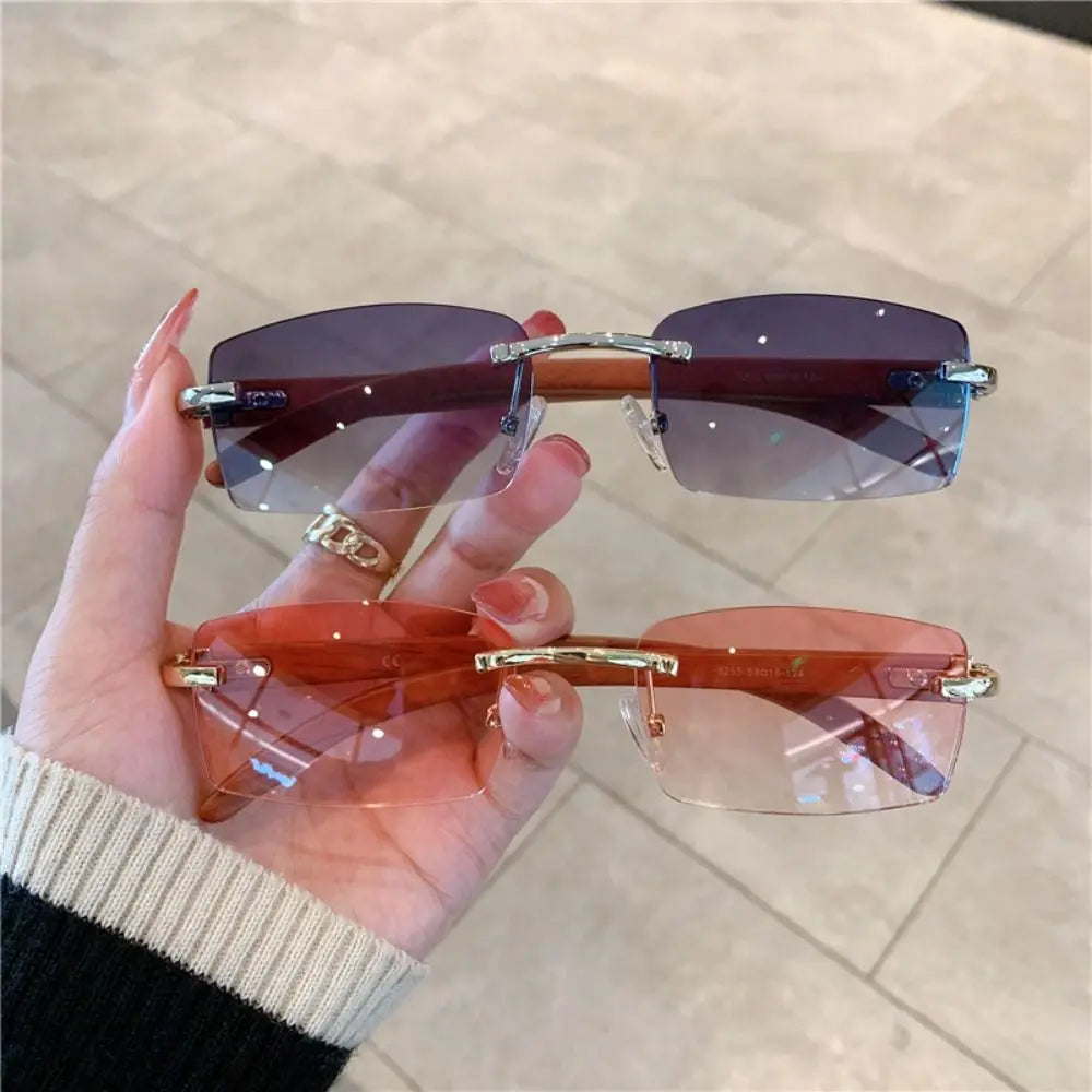 UV400 Punk Sunglasses Fashion Gradient Frameless Eyewear Rectangle Sun Glasses for Women & Men
