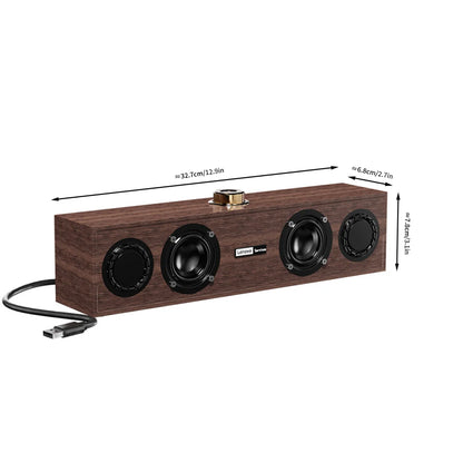 Lenovo C02 Retro Wood Desktop Bluetooth Speaker