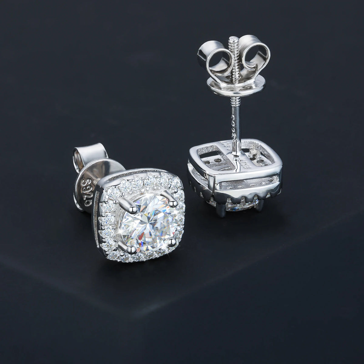 Classic Round Cut 1CT Test Passed Moissanite Diamond Earrings For Women Fine Jelwery Sterling Silver 925 Earring Engagement Gift