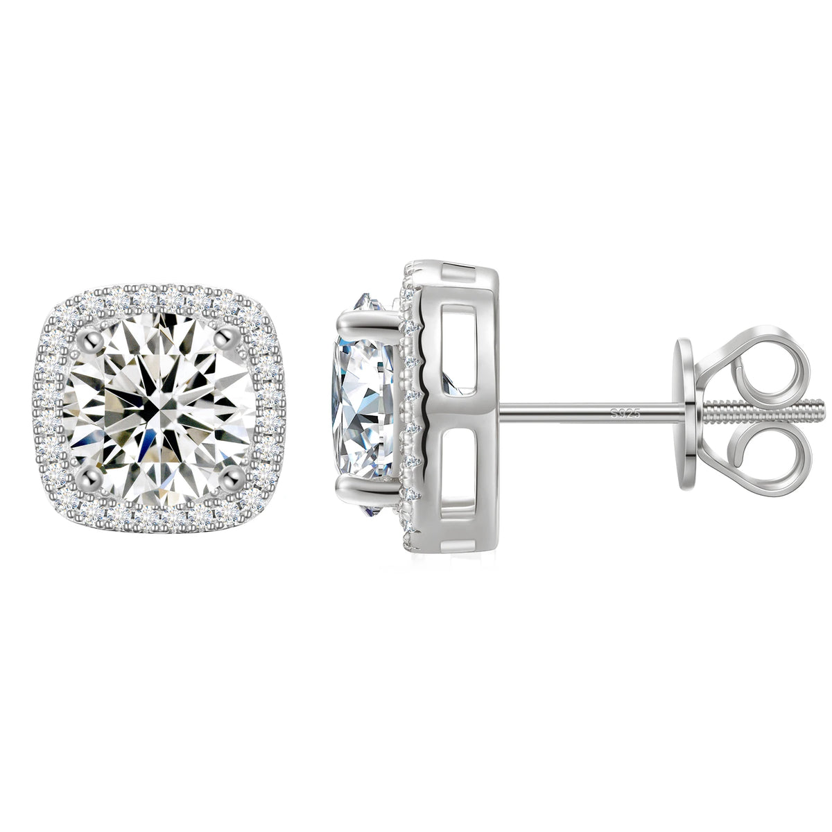 Classic Round Cut 1CT Test Passed Moissanite Diamond Earrings For Women Fine Jelwery Sterling Silver 925 Earring Engagement Gift