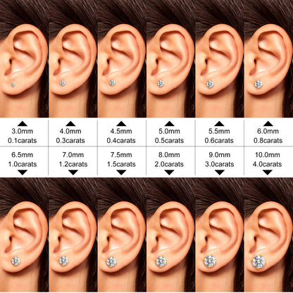 Classic Round Cut 1CT Test Passed Moissanite Diamond Earrings For Women Fine Jelwery Sterling Silver 925 Earring Engagement Gift