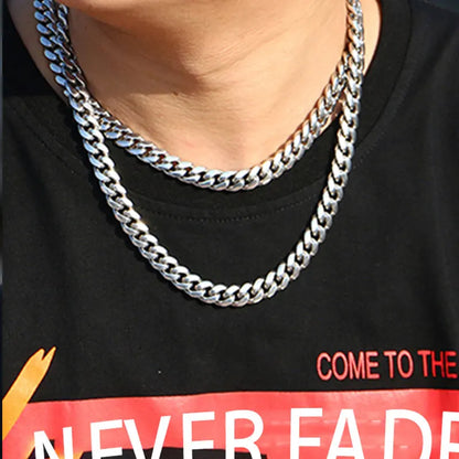 Classic Edge Stainless Steel Cuban Link Chain