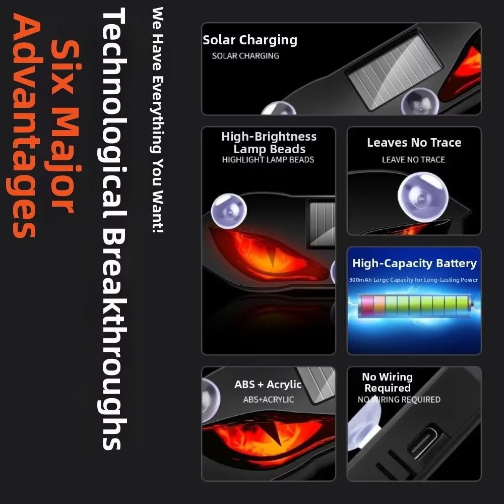 KEVANLY Solar Demon Eye Decorative Car Light