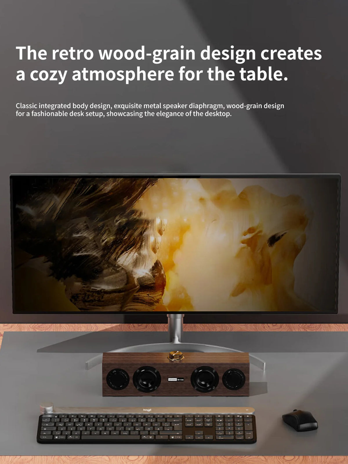 Lenovo C02 Retro Wood Desktop Bluetooth Speaker