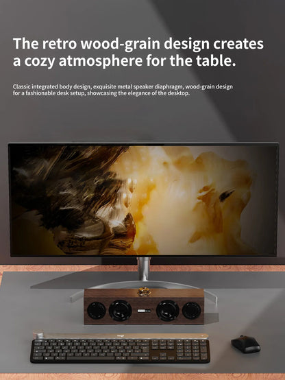 Lenovo C02 Retro Wood Desktop Bluetooth Speaker