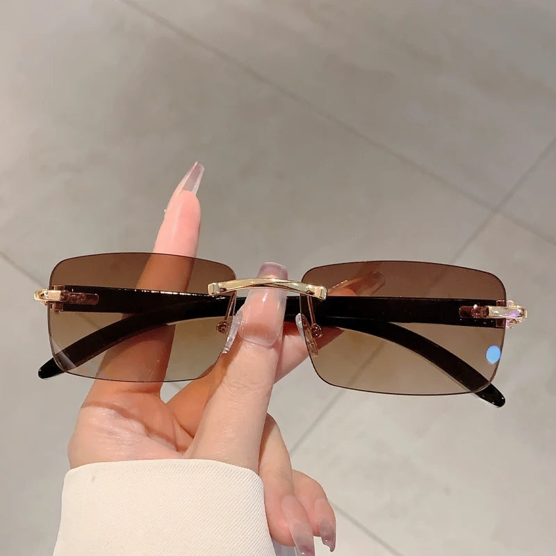 Ocean Haze Rimless Gradient Sunglasses