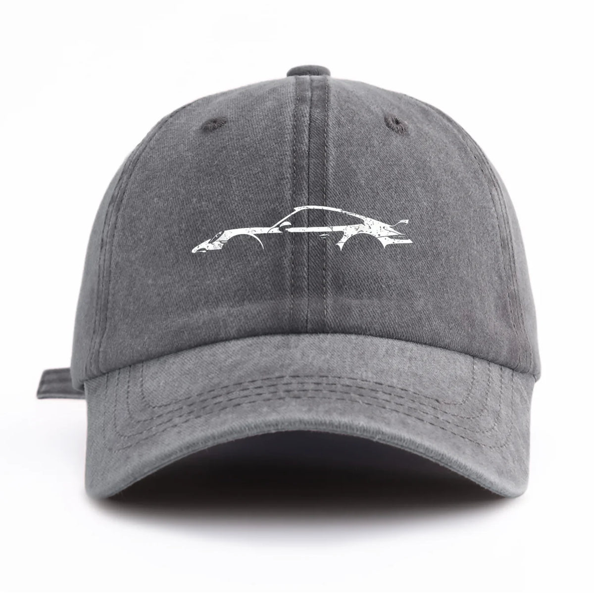 Retro Sports-Car Outline Washed-Cotton Dad Hat