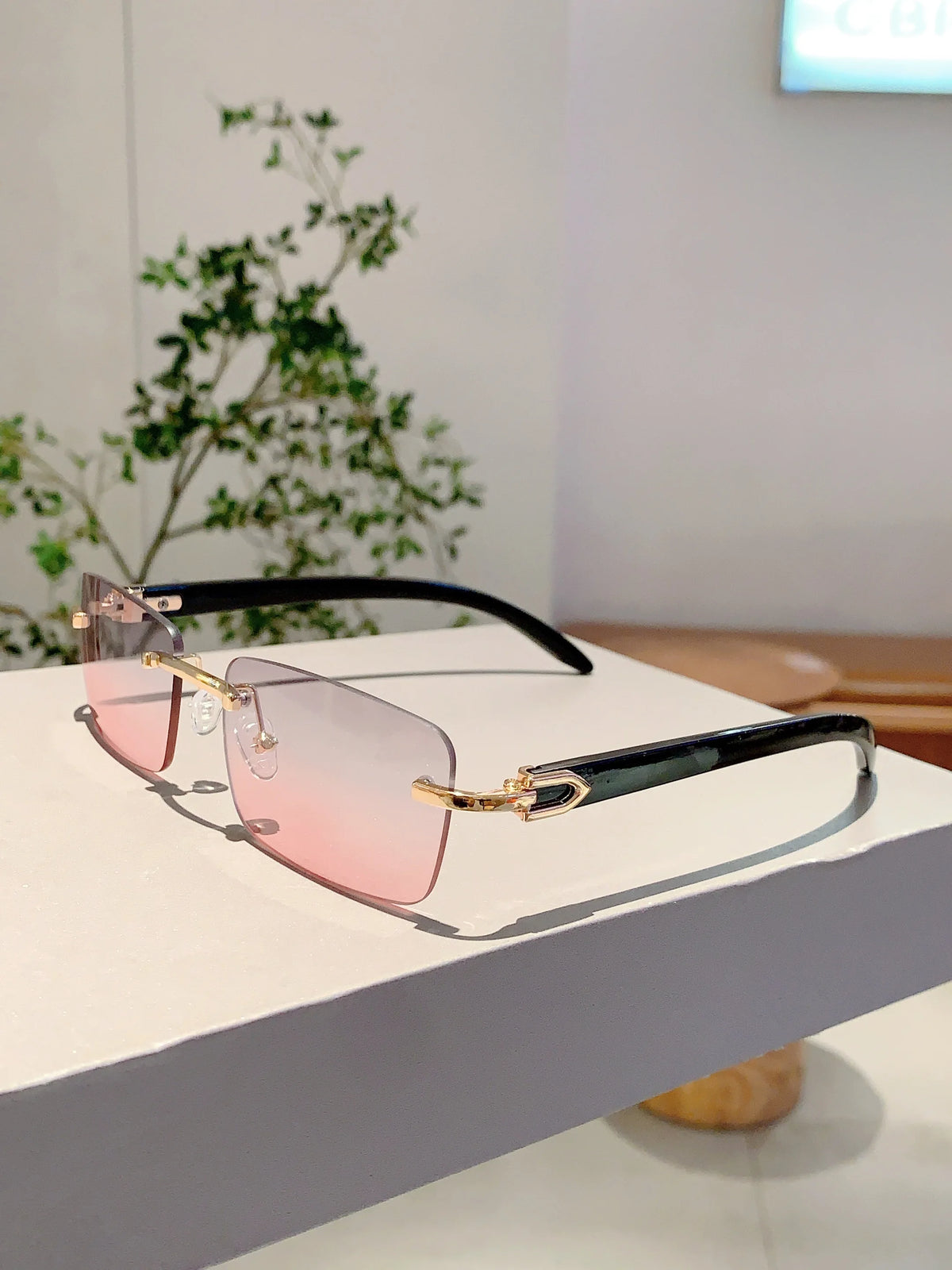 Ocean Haze Rimless Gradient Sunglasses