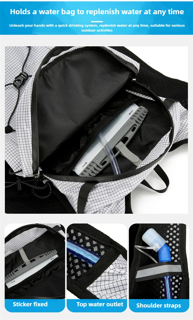 Outdoor Hiking Backpack Ultralight Women Men Running Race Hydration Vest Marathon Running Bicycle Bag for Travel Cycling Camping
