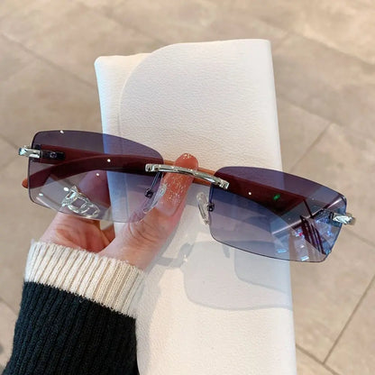 UV400 Punk Sunglasses Fashion Gradient Frameless Eyewear Rectangle Sun Glasses for Women & Men