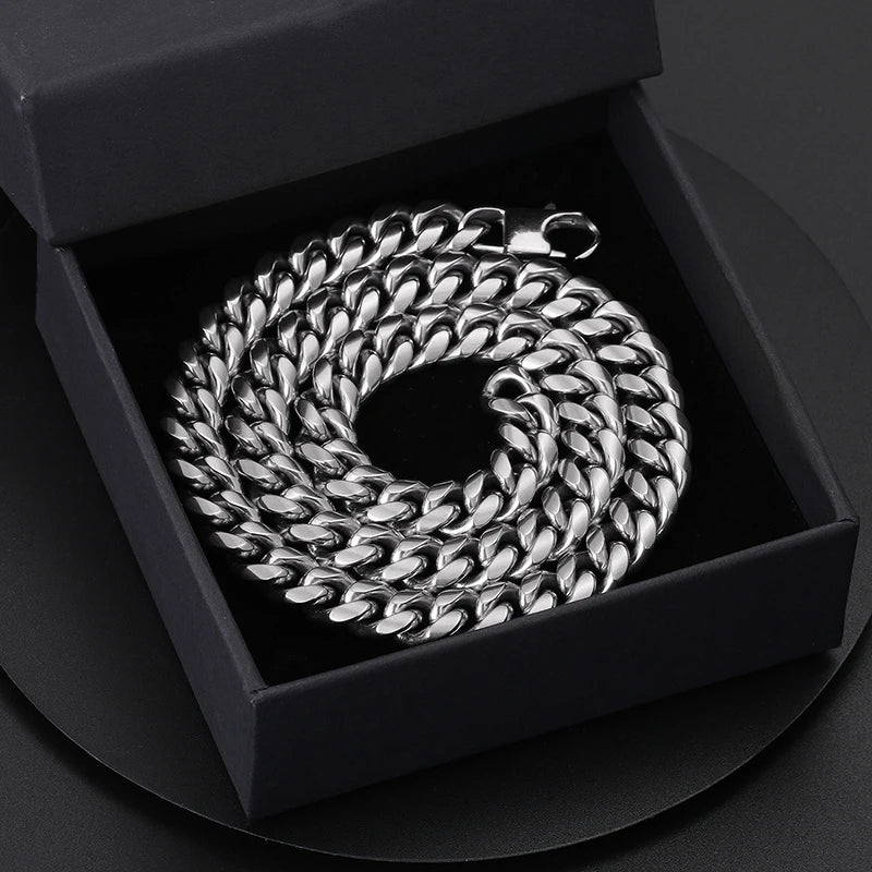 Classic Edge Stainless Steel Cuban Link Chain