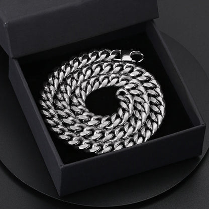 Classic Edge Stainless Steel Cuban Link Chain