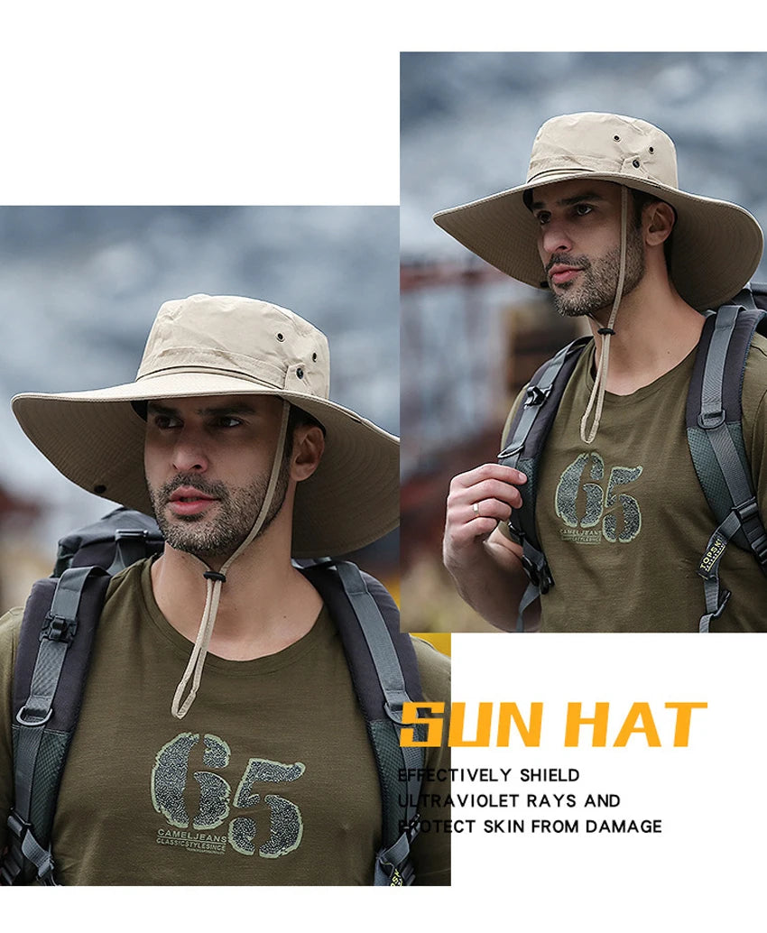 Men's UPF 50+ Waterproof Wide-Brim Boonie Hat