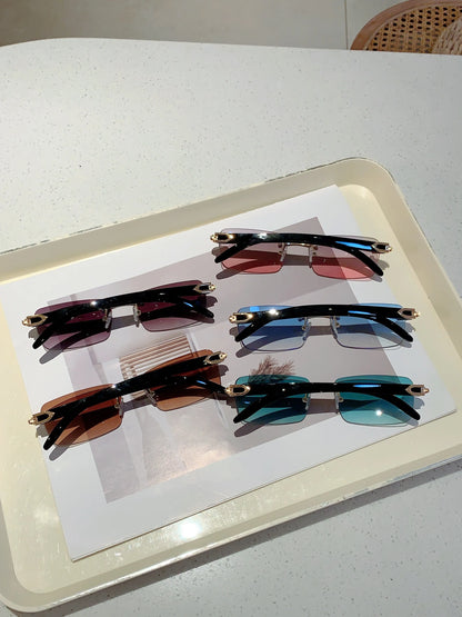 Ocean Haze Rimless Gradient Sunglasses