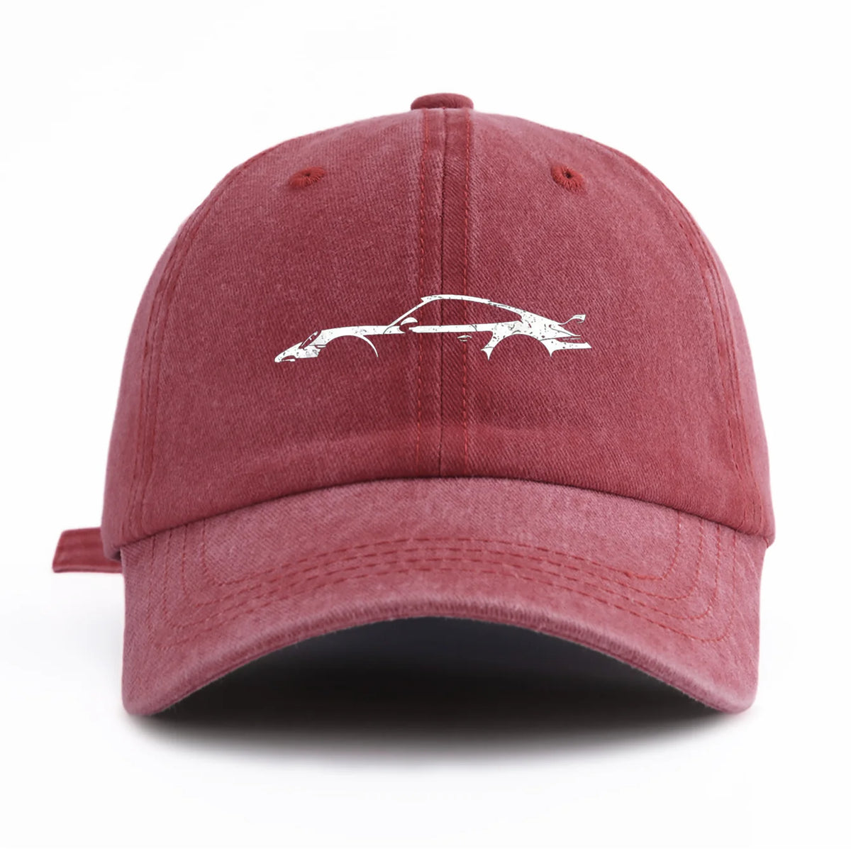 Retro Sports-Car Outline Washed-Cotton Dad Hat