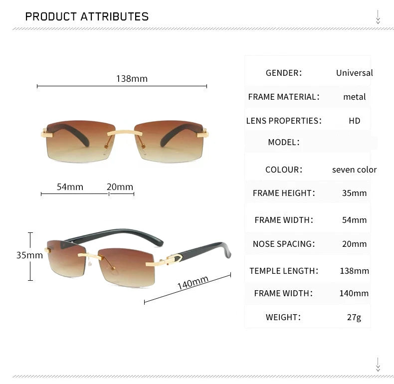 Ocean Haze Rimless Gradient Sunglasses