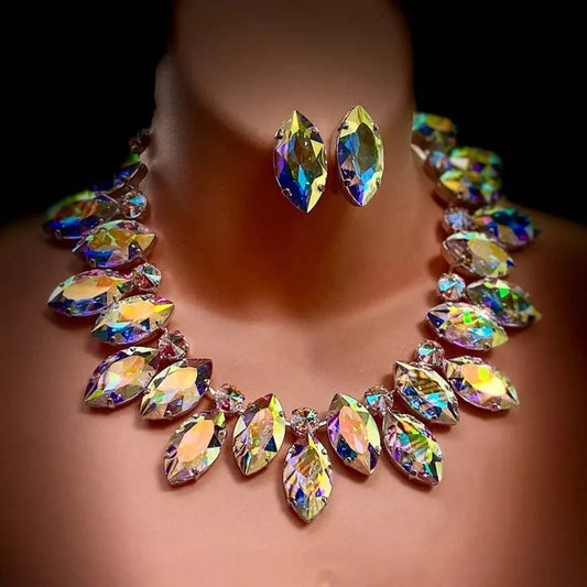 Crystal Cascade Necklace & Earrings Set