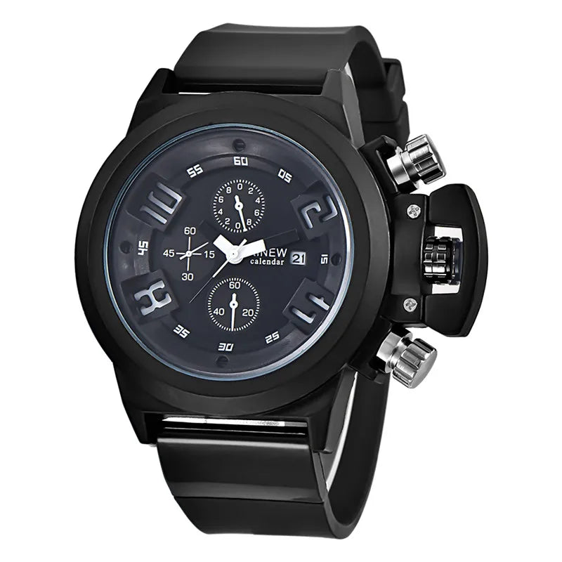 Men Genuine XINEW Brand Watches Students Boys Fashion Casual Rubber Band Simple Sports Date Quartz Watch Black Reloj Hombre 2024