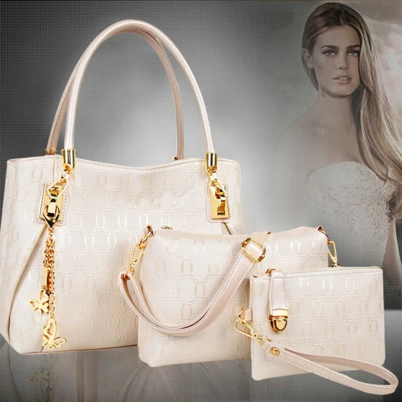 Women's Handbag 3-piece Set Women's Shoulder Bag Fashion Purse Vintage Leather Bag Large Capacity Handbag Inclined Shoulder Bag