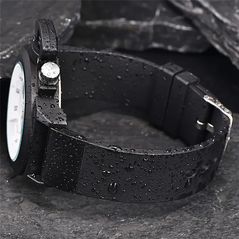 Men Genuine XINEW Brand Watches Students Boys Fashion Casual Rubber Band Simple Sports Date Quartz Watch Black Reloj Hombre 2024