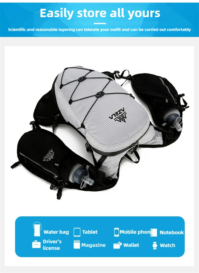 Outdoor Hiking Backpack Ultralight Women Men Running Race Hydration Vest Marathon Running Bicycle Bag for Travel Cycling Camping
