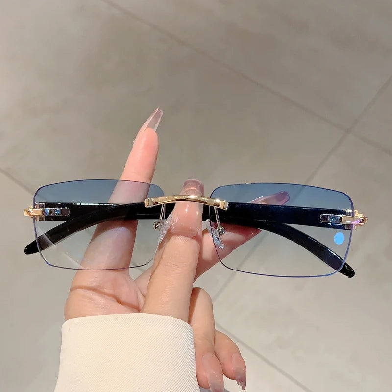 Ocean Haze Rimless Gradient Sunglasses