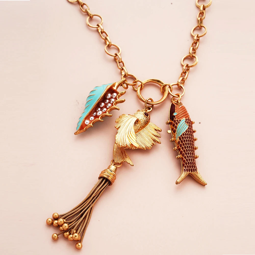 Ocean Muse Bohemian Marine Pendant Necklace