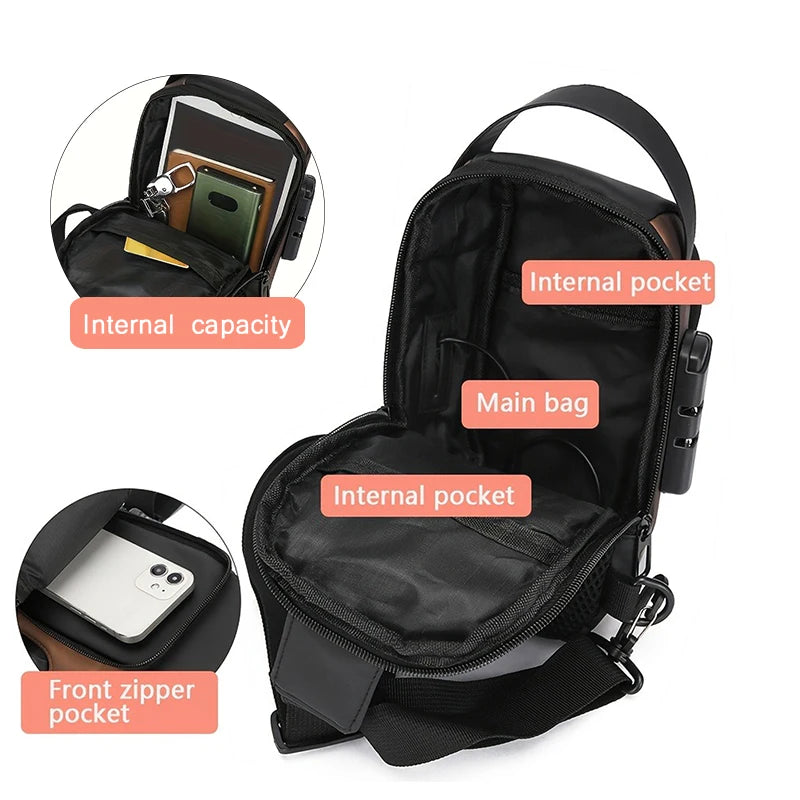 Men's Compact Anti-Theft Sling Bag
