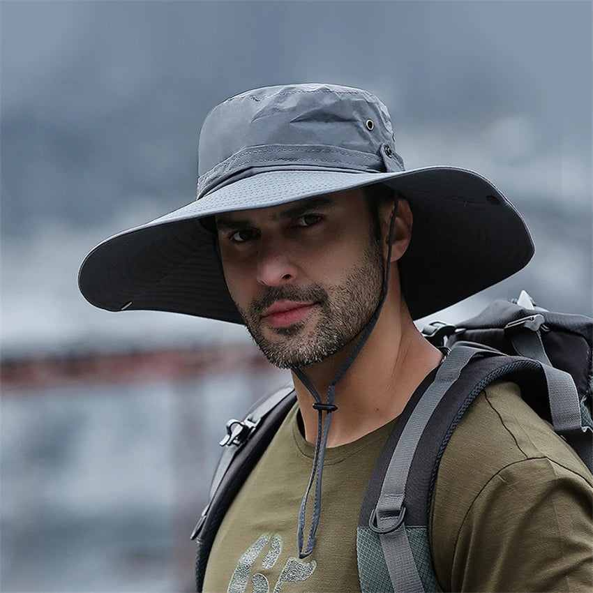 Men's UPF 50+ Waterproof Wide-Brim Boonie Hat