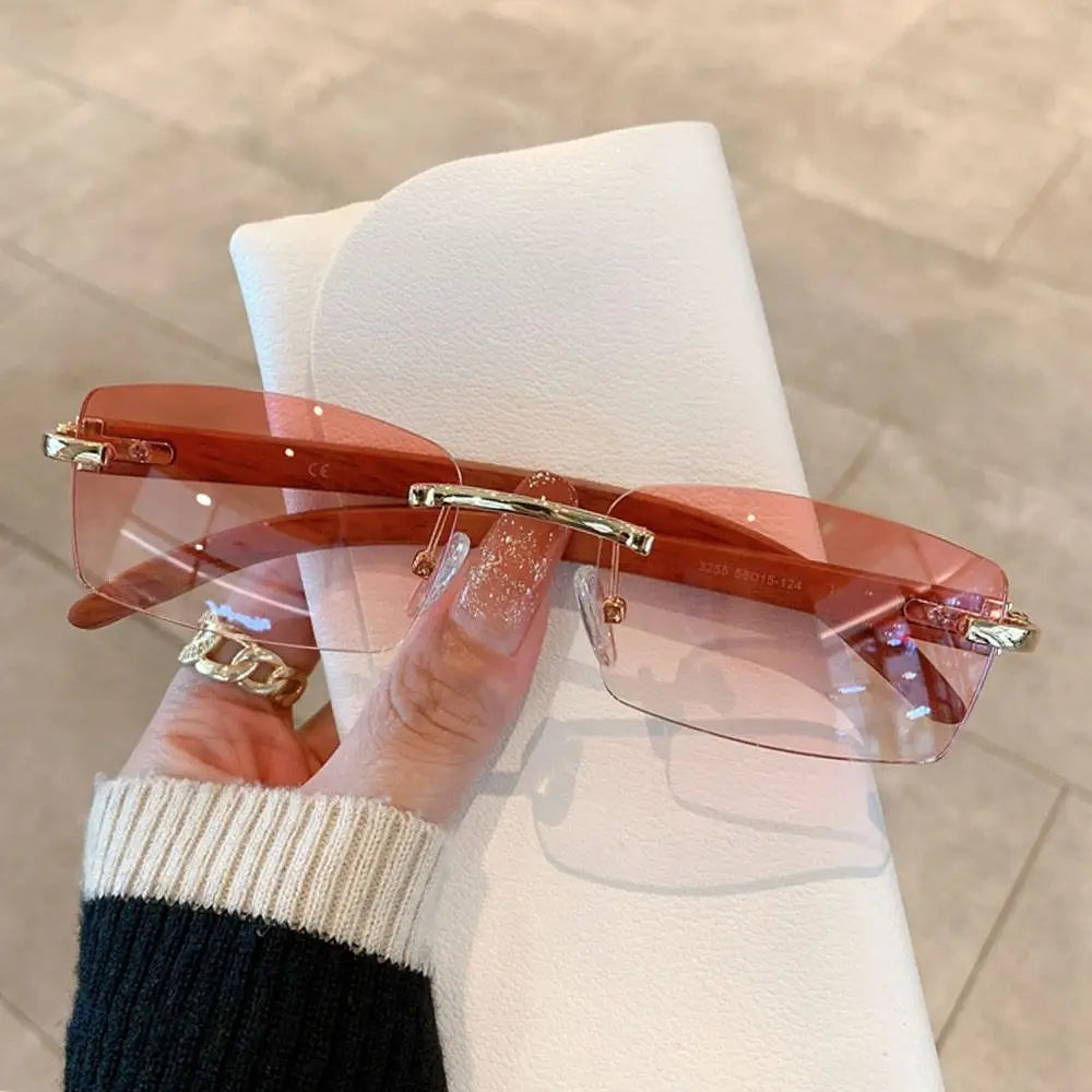 UV400 Punk Sunglasses Fashion Gradient Frameless Eyewear Rectangle Sun Glasses for Women & Men