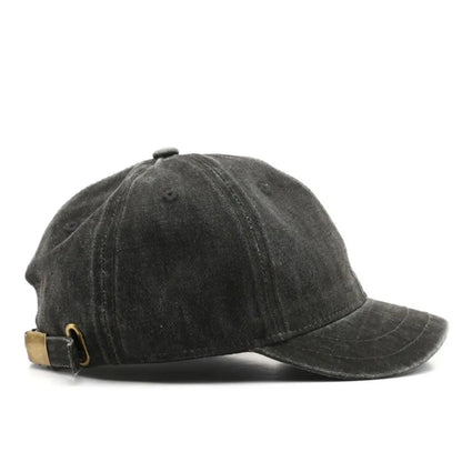 Vintage Washed-Cotton Short-Brim Dad Hat