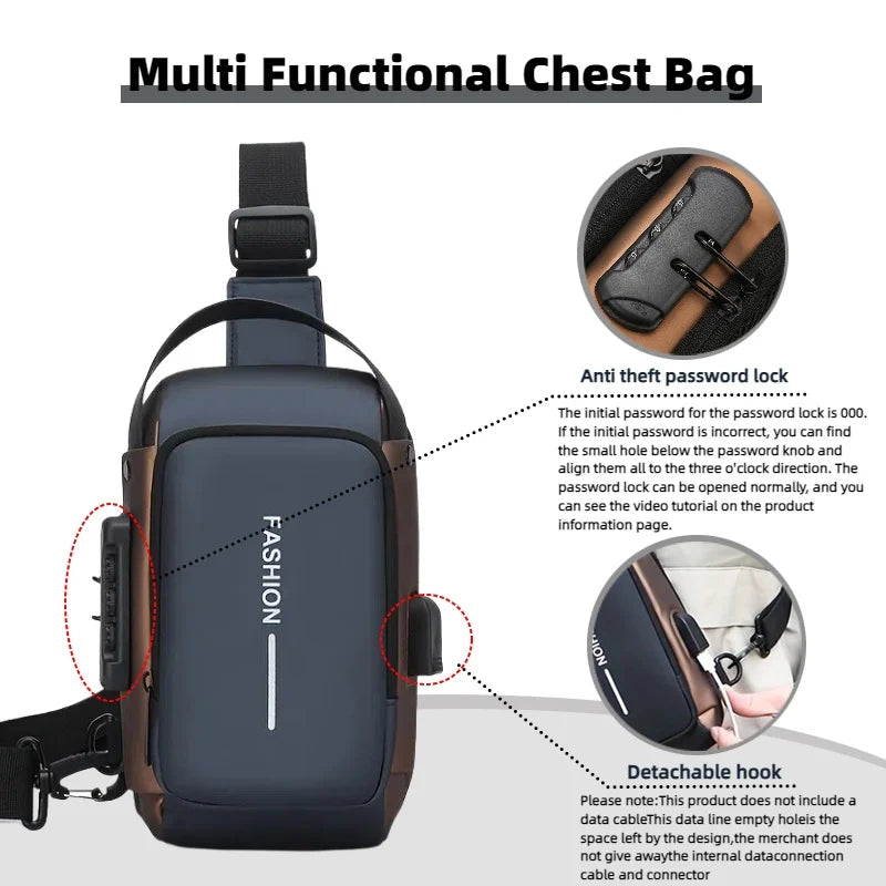 Men's Compact Anti-Theft Sling Bag