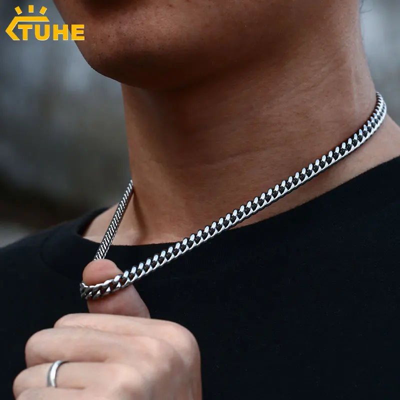 Classic Edge Stainless Steel Cuban Link Chain