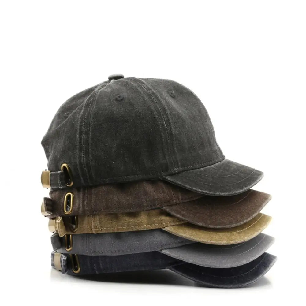 Vintage Washed-Cotton Short-Brim Dad Hat