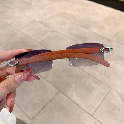 UV400 Punk Sunglasses Fashion Gradient Frameless Eyewear Rectangle Sun Glasses for Women & Men