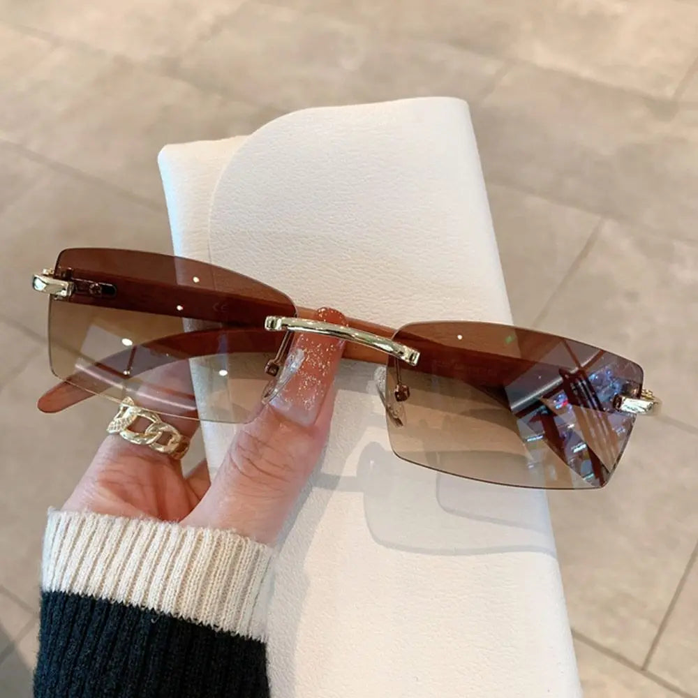 UV400 Punk Sunglasses Fashion Gradient Frameless Eyewear Rectangle Sun Glasses for Women & Men