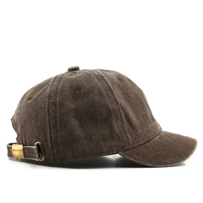 Vintage Washed-Cotton Short-Brim Dad Hat