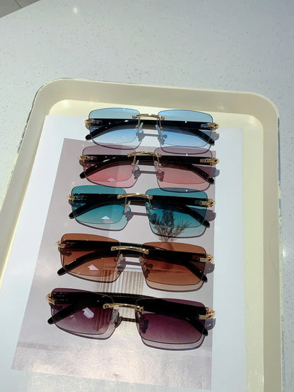 Ocean Haze Rimless Gradient Sunglasses