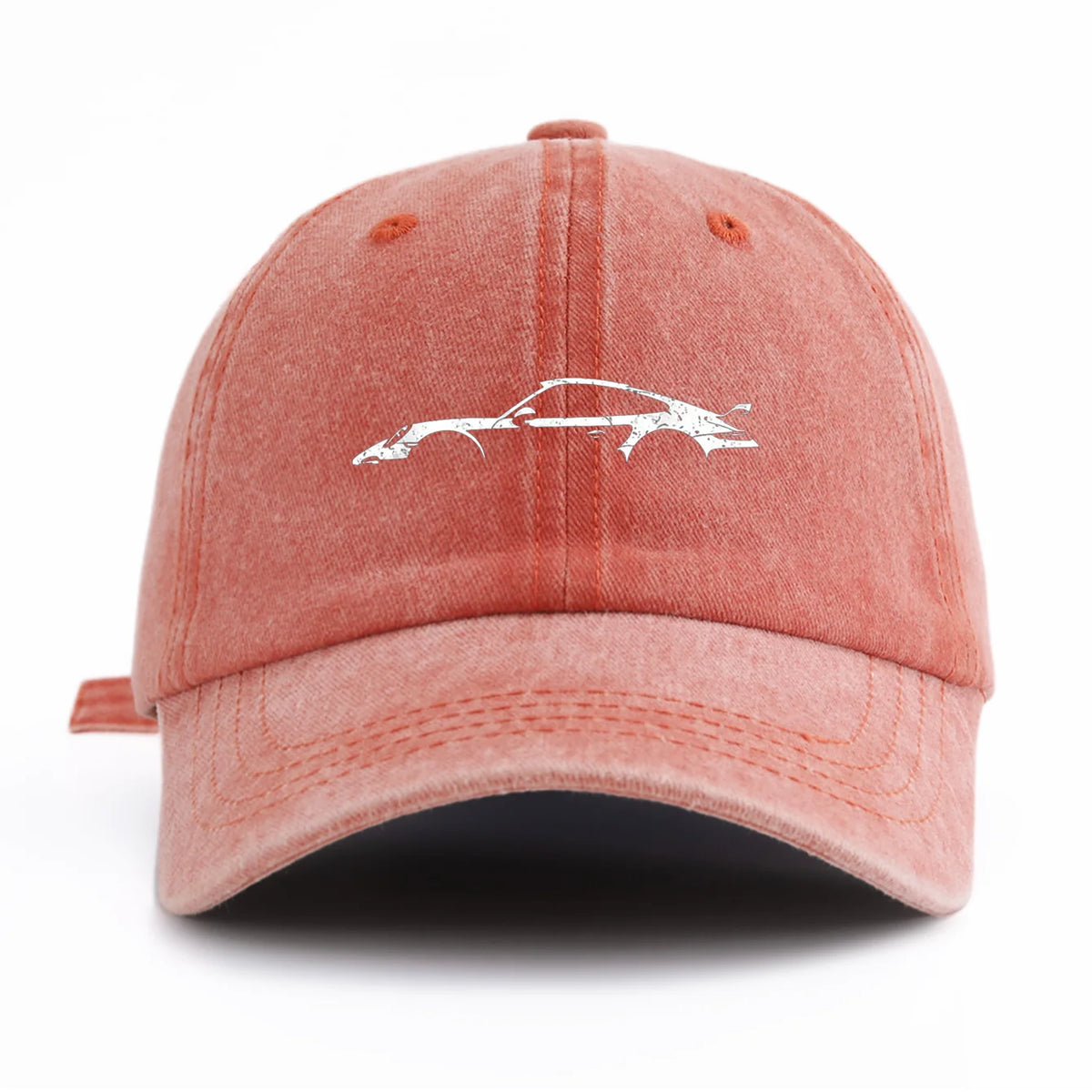 Retro Sports-Car Outline Washed-Cotton Dad Hat
