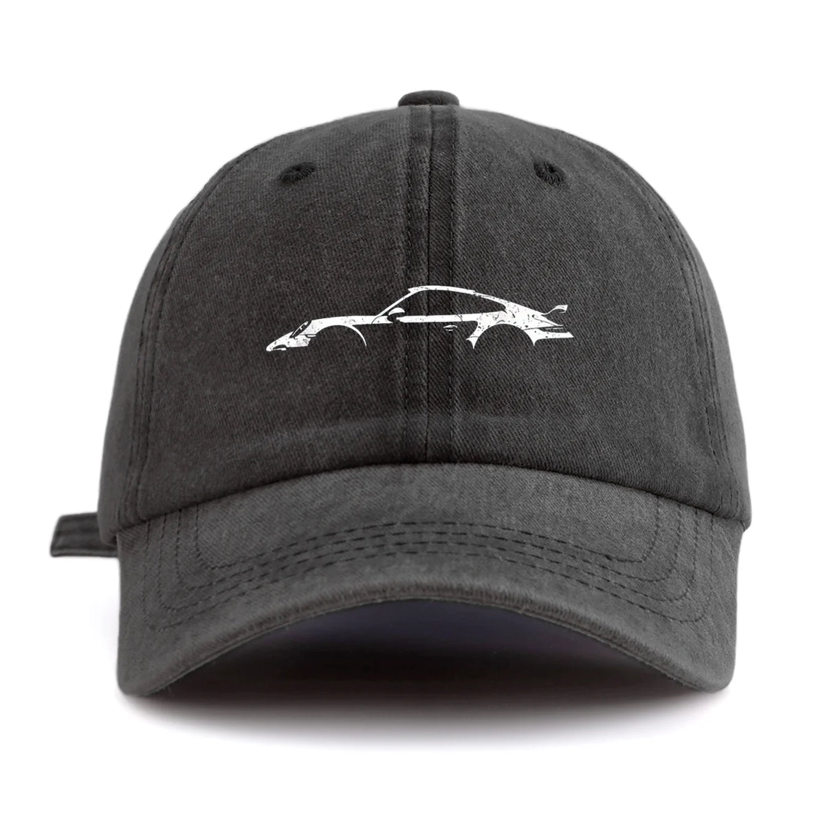 Retro Sports-Car Outline Washed-Cotton Dad Hat