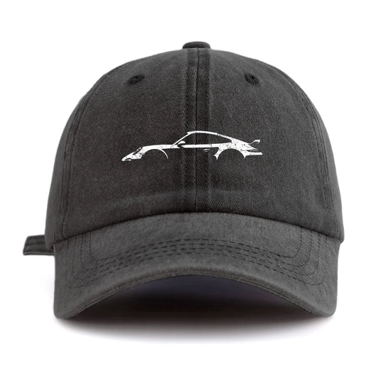 Retro Sports-Car Outline Washed-Cotton Dad Hat