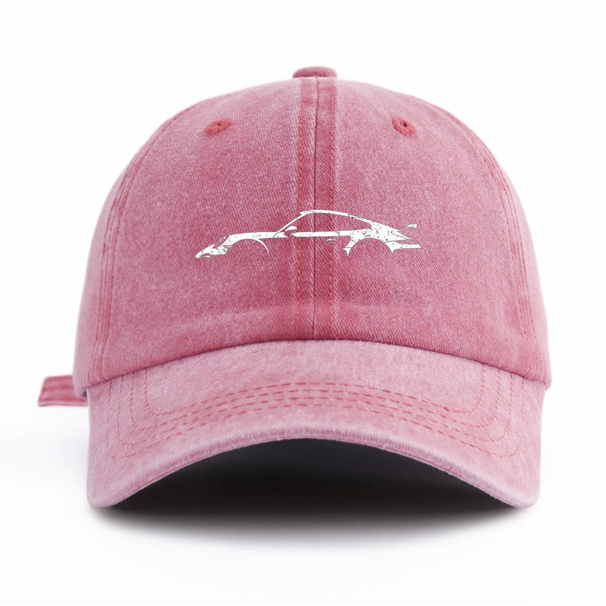 Retro Sports-Car Outline Washed-Cotton Dad Hat