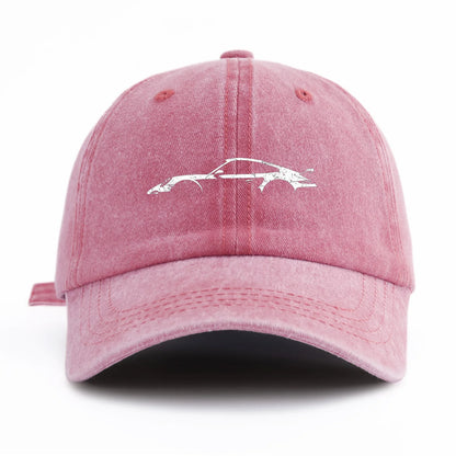 Retro Sports-Car Outline Washed-Cotton Dad Hat