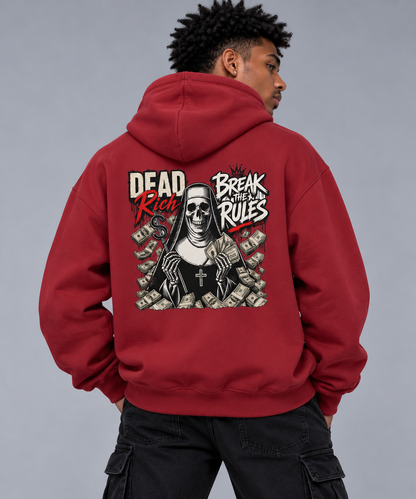 Burning Money Two-Sided Graphic Drop Shoulder Hoodie