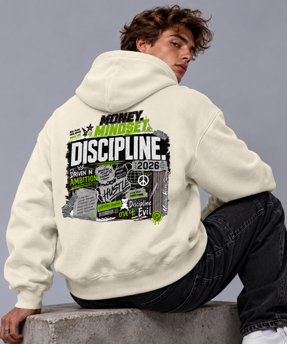 Money Mindset Discipline Two-Sided Graphic Hoodie